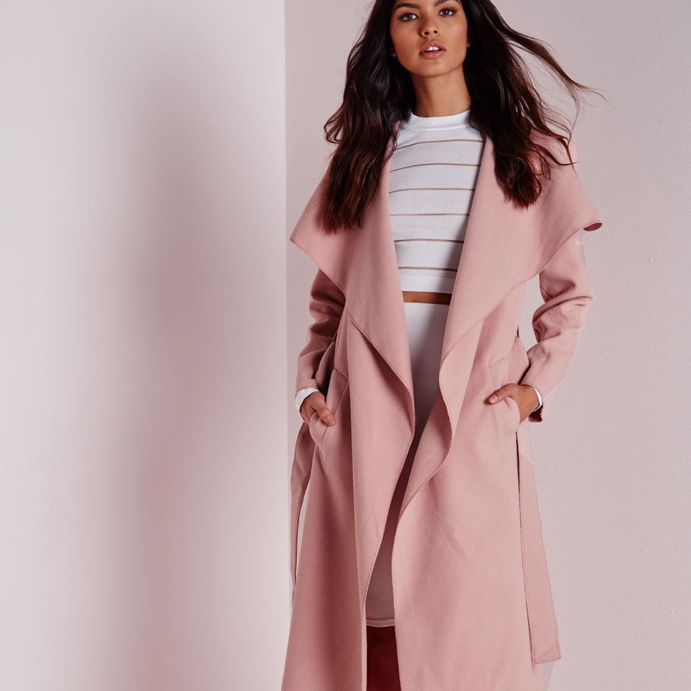 Missguided belted waterfall coat, mavue